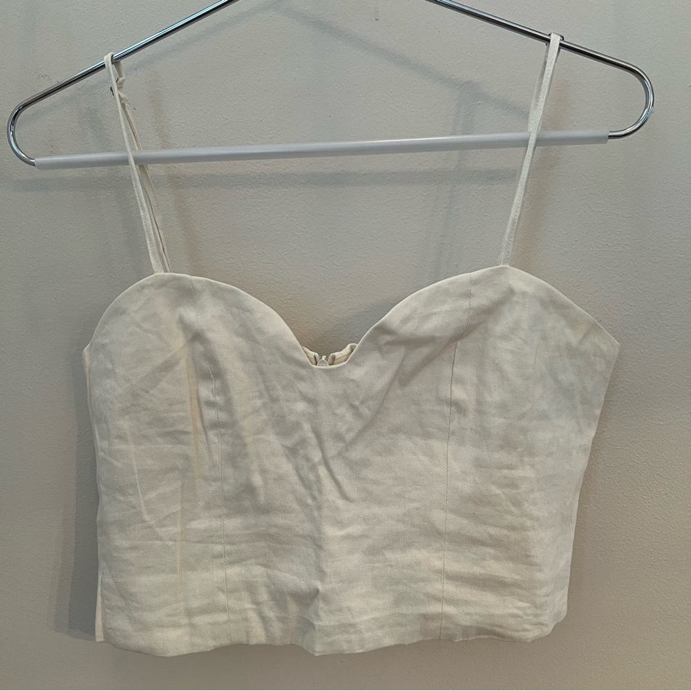 MNG Women’s Off-White Crop Tank Top Size Medium